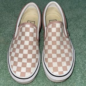 rose checkered vans